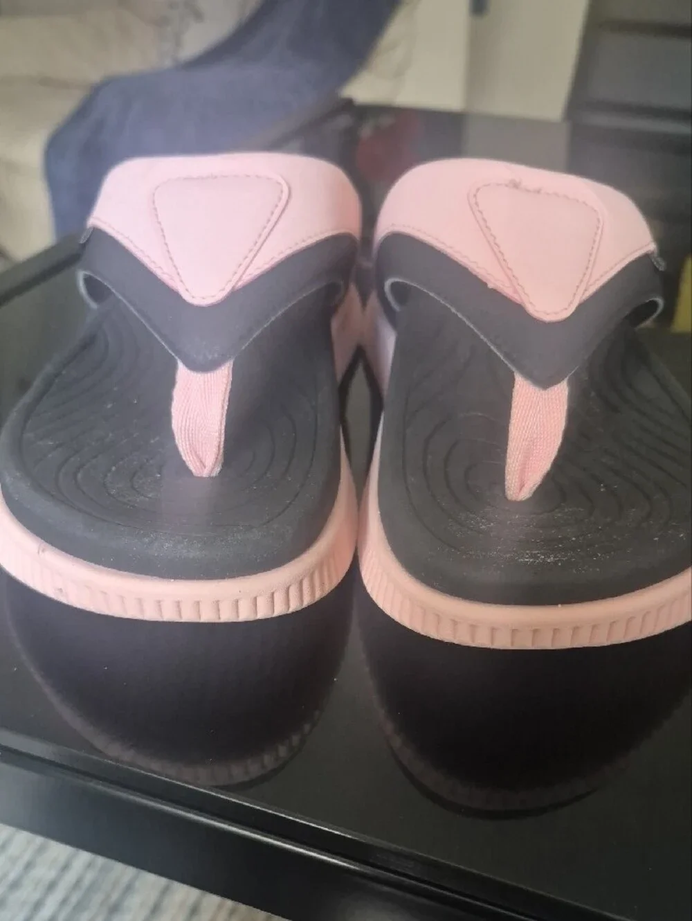 Women’s Pink and Black Comfort Thong Sandals